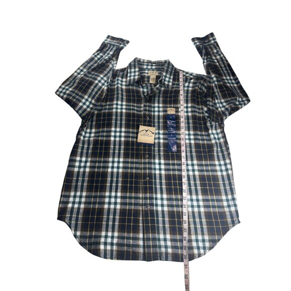 Blue‎ Mountain Long Sleeve Button-Up Plaid Shirt Men's Size Large Green NWT - Picture 3 of 5